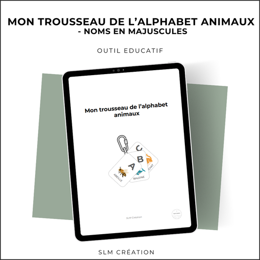 Mon trousseau de l'alphabet animaux - noms majuscules