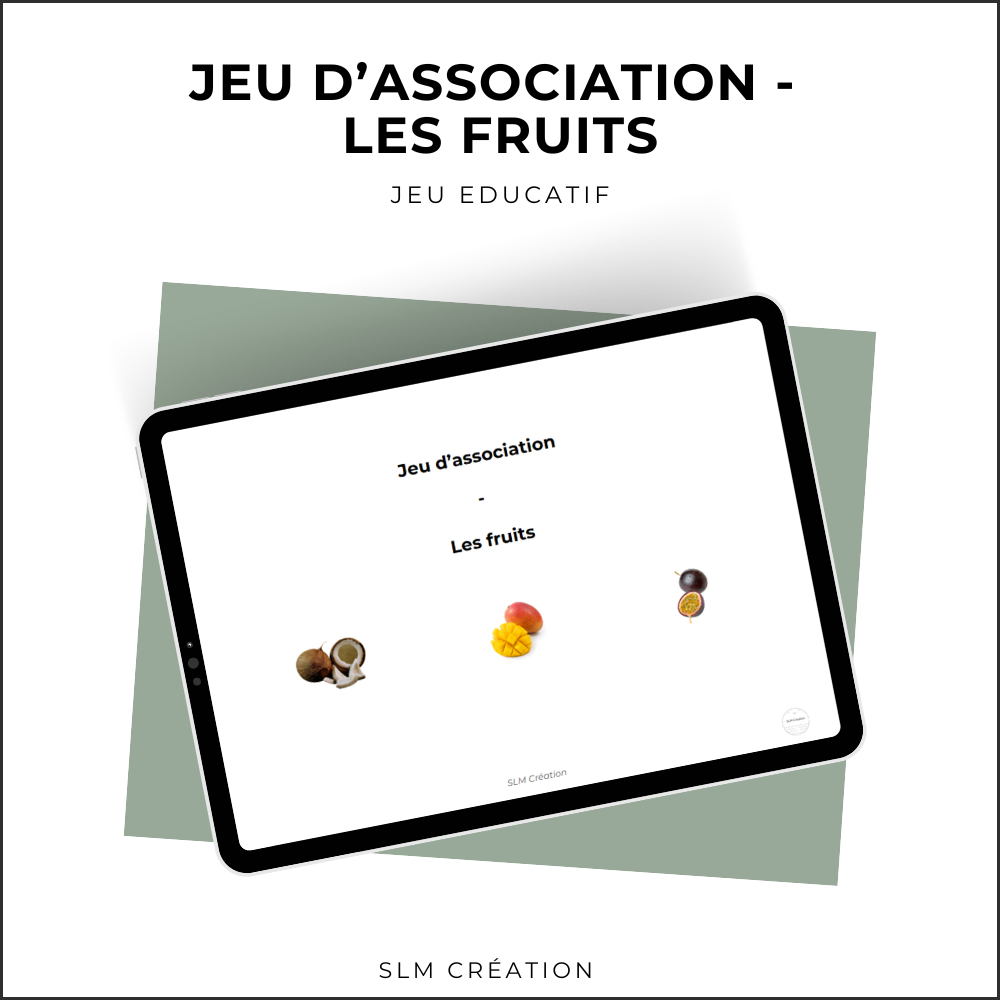Jeu d'association - Les fruits - 8 images
