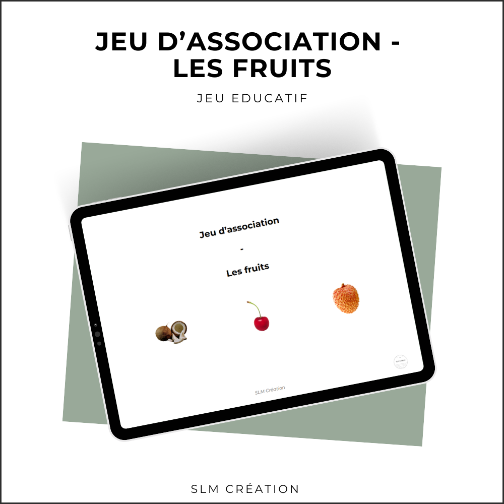 Jeu d'association - Les fruits - 12 images