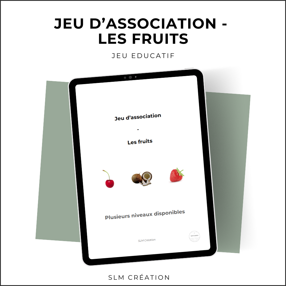 Jeu d'association - Les fruits