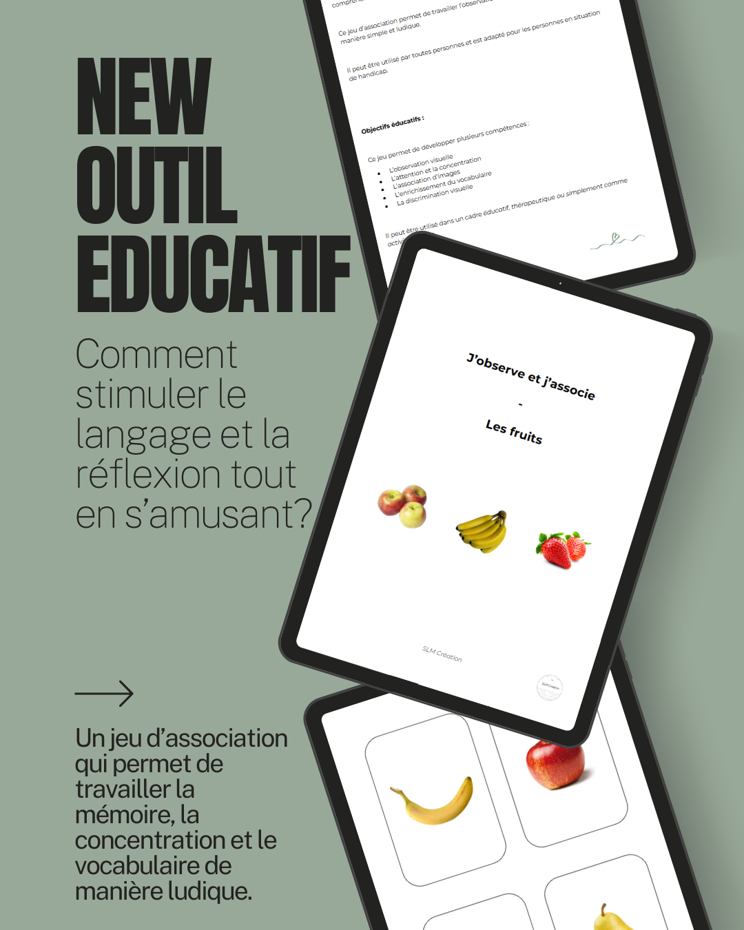 J'observe et j'associe - Les fruits