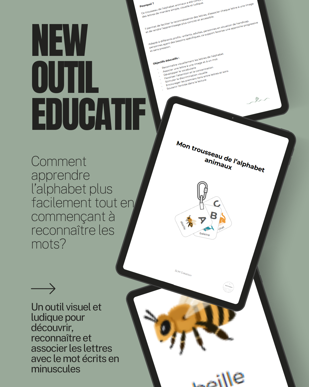 Mon trousseau de l'alphabet animaux - noms minuscules